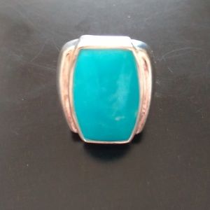Size 7 Turquoise Sterling Statement Ring